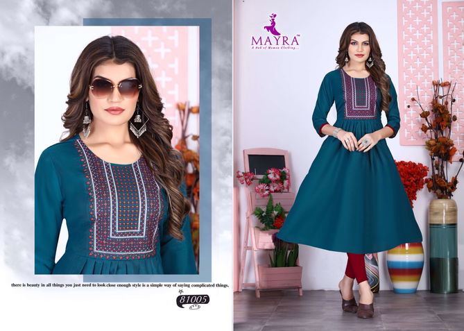 Mayra Anaya New Fancy Wear Cotton Designer Cotton Slub Kurti Collection